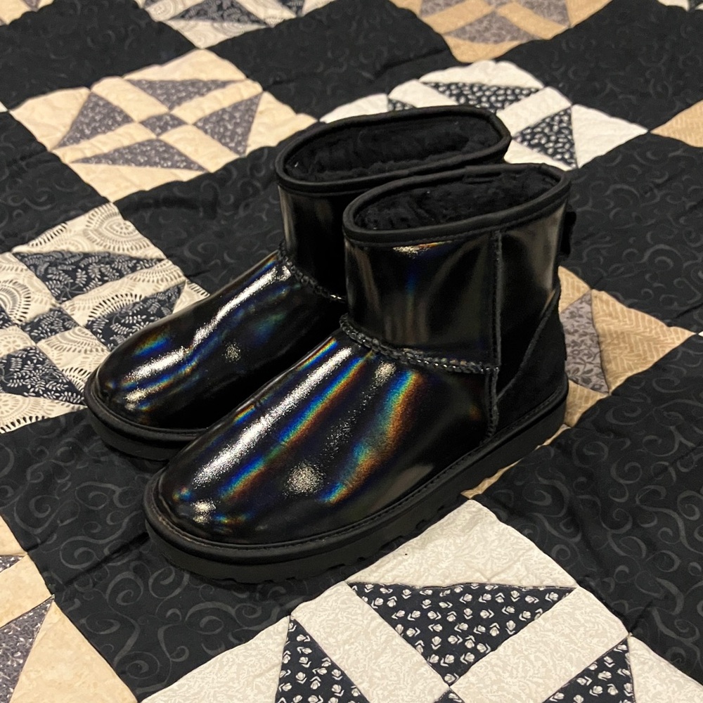 EUC UGG Mini Black Iridescent Booties